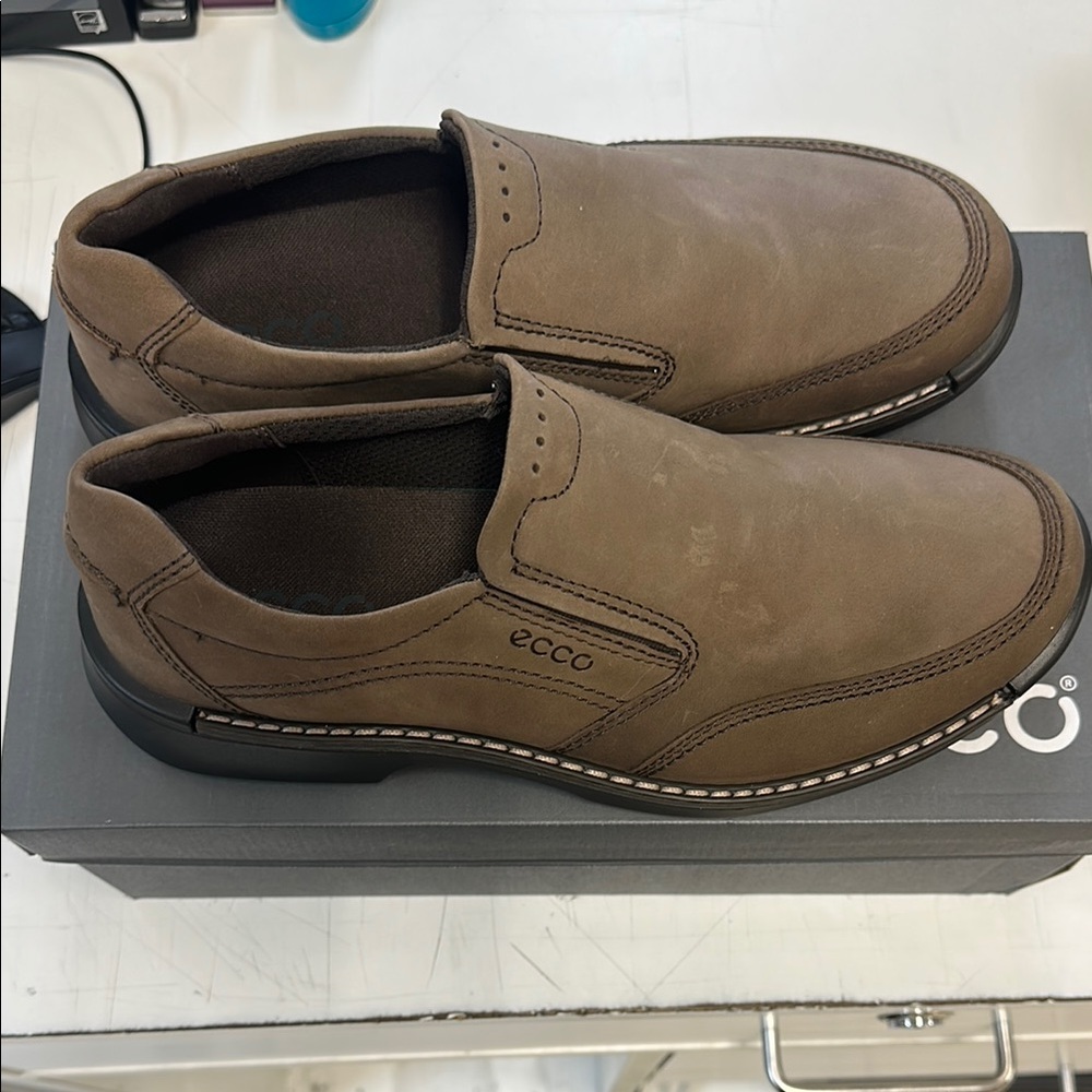 ECCO Fusion Mens Brown Slip-On Shoes